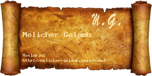 Melicher Galamb névjegykártya